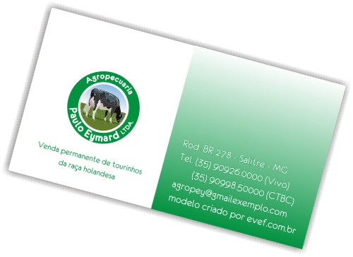 modelo de cartao de visitas agronegocio fazenda